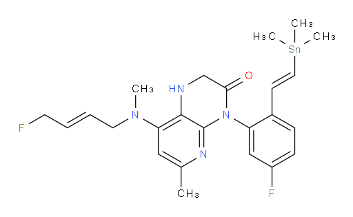 4-(5-fluoro-2-((E)-2-(trimethylstannyl)vinyl)phenyl)-8-(((E)-4-fluorobut-2-en-1-yl)(methyl)amino)-6-methyl-1,2-dihydropyrido[2,3-b]pyrazin-3(4H)-one