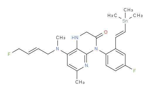 4-(4-fluoro-2-((E)-2-(trimethylstannyl)vinyl)phenyl)-8-(((E)-4-fluorobut-2-en-1-yl)(methyl)amino)-6-methyl-1,2-dihydropyrido[2,3-b]pyrazin-3(4H)-one