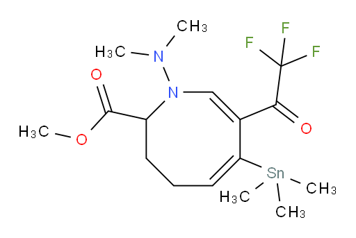 (5E,7Z)-甲基 1-(二甲胺基)-7-(2,2,2-三氟乙酰基)-6-(三甲基锡基)-1,2,3,4-四氢氮杂环辛烯-2-甲酸酯