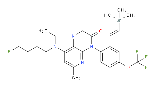 (E)-8-(ethyl(4-fluorobutyl)amino)-6-methyl-4-(4-(trifluoromethoxy)-2-(2-(trimethylstannyl)vinyl)phenyl)-1,2-dihydropyrido[2,3-b]pyrazin-3(4H)-one