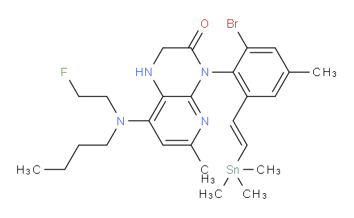 (E)-4-(2-bromo-4-methyl-6-(2-(trimethylstannyl)vinyl)phenyl)-8-(butyl(2-fluoroethyl)amino)-6-methyl-1,2-dihydropyrido[2,3-b]pyrazin-3(4H)-one