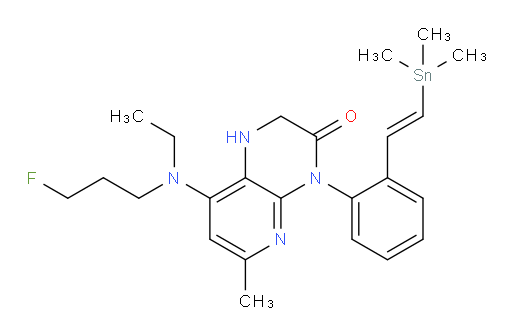 (E)-8-(ethyl(3-fluoropropyl)amino)-6-methyl-4-(2-(2-(trimethylstannyl)vinyl)phenyl)-1,2-dihydropyrido[2,3-b]pyrazin-3(4H)-one