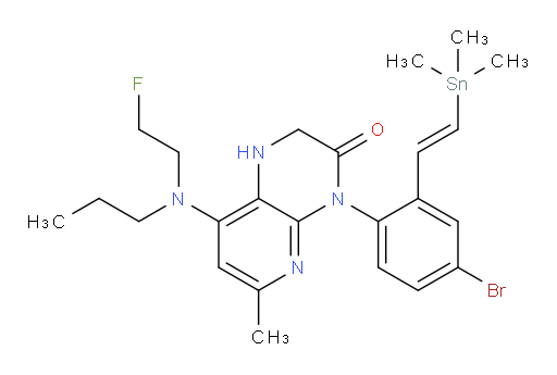 (E)-4-(4-bromo-2-(2-(trimethylstannyl)vinyl)phenyl)-8-((2-fluoroethyl)(propyl)amino)-6-methyl-1,2-dihydropyrido[2,3-b]pyrazin-3(4H)-one