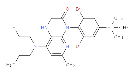 4-(2,6-dibromo-4-(trimethylstannyl)phenyl)-8-((2-fluoroethyl)(propyl)amino)-6-methyl-1,2-dihydropyrido[2,3-b]pyrazin-3(4H)-one