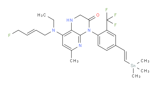 8-(ethyl((E)-4-fluorobut-2-en-1-yl)amino)-6-methyl-4-(2-(trifluoromethyl)-4-((E)-2-(trimethylstannyl)vinyl)phenyl)-1,2-dihydropyrido[2,3-b]pyrazin-3(4H)-one
