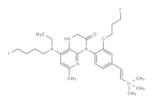 (E)-8-(ethyl(4-fluorobutyl)amino)-4-(2-(3-fluoropropoxy)-4-(2-(trimethylstannyl)vinyl)phenyl)-6-methyl-1,2-dihydropyrido[2,3-b]pyrazin-3(4H)-one