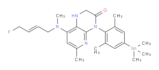 (E)-4-(2,6-dimethyl-4-(trimethylstannyl)phenyl)-8-((4-fluorobut-2-en-1-yl)(methyl)amino)-6-methyl-1,2-dihydropyrido[2,3-b]pyrazin-3(4H)-one