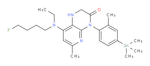 8-(ethyl(4-fluorobutyl)amino)-6-methyl-4-(2-methyl-4-(trimethylstannyl)phenyl)-1,2-dihydropyrido[2,3-b]pyrazin-3(4H)-one