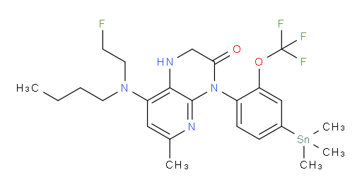 8-(butyl(2-fluoroethyl)amino)-6-methyl-4-(2-(trifluoromethoxy)-4-(trimethylstannyl)phenyl)-1,2-dihydropyrido[2,3-b]pyrazin-3(4H)-one