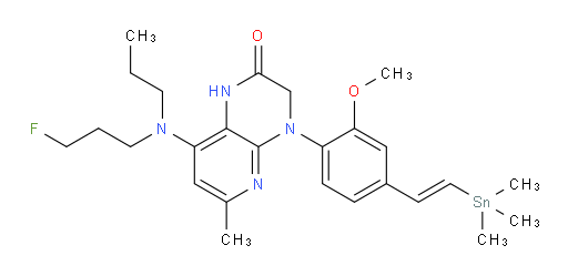 (E)-8-((3-fluoropropyl)(propyl)amino)-4-(2-methoxy-4-(2-(trimethylstannyl)vinyl)phenyl)-6-methyl-3,4-dihydropyrido[2,3-b]pyrazin-2(1H)-one