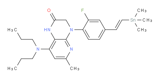 (E)-8-(dipropylamino)-4-(2-fluoro-4-(2-(trimethylstannyl)vinyl)phenyl)-6-methyl-3,4-dihydropyrido[2,3-b]pyrazin-2(1H)-one