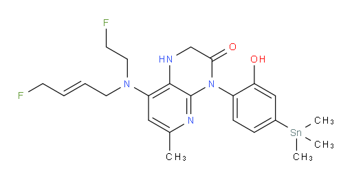 (E)-8-((4-fluorobut-2-en-1-yl)(2-fluoroethyl)amino)-4-(2-hydroxy-4-(trimethylstannyl)phenyl)-6-methyl-1,2-dihydropyrido[2,3-b]pyrazin-3(4H)-one