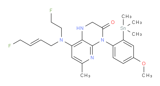 (E)-8-((4-fluorobut-2-en-1-yl)(2-fluoroethyl)amino)-4-(4-methoxy-2-(trimethylstannyl)phenyl)-6-methyl-1,2-dihydropyrido[2,3-b]pyrazin-3(4H)-one