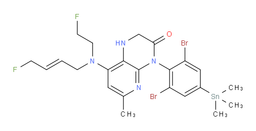 (E)-4-(2,6-dibromo-4-(trimethylstannyl)phenyl)-8-((4-fluorobut-2-en-1-yl)(2-fluoroethyl)amino)-6-methyl-1,2-dihydropyrido[2,3-b]pyrazin-3(4H)-one
