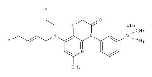 (E)-8-((4-fluorobut-2-en-1-yl)(2-fluoroethyl)amino)-6-methyl-4-(3-(trimethylstannyl)phenyl)-1,2-dihydropyrido[2,3-b]pyrazin-3(4H)-one