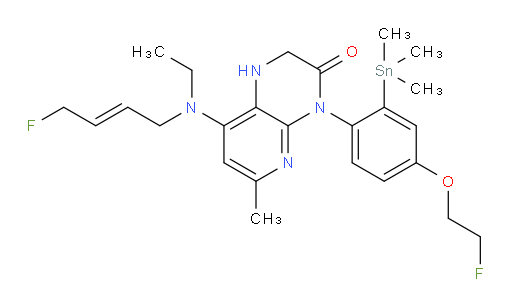 (E)-8-(ethyl(4-fluorobut-2-en-1-yl)amino)-4-(4-(2-fluoroethoxy)-2-(trimethylstannyl)phenyl)-6-methyl-1,2-dihydropyrido[2,3-b]pyrazin-3(4H)-one