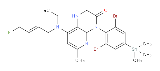 (E)-4-(2,6-dibromo-4-(trimethylstannyl)phenyl)-8-(ethyl(4-fluorobut-2-en-1-yl)amino)-6-methyl-1,2-dihydropyrido[2,3-b]pyrazin-3(4H)-one
