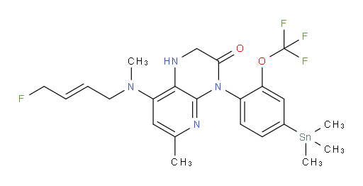 (E)-8-((4-fluorobut-2-en-1-yl)(methyl)amino)-6-methyl-4-(2-(trifluoromethoxy)-4-(trimethylstannyl)phenyl)-1,2-dihydropyrido[2,3-b]pyrazin-3(4H)-one