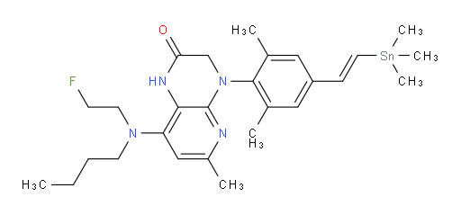 (E)-8-(butyl(2-fluoroethyl)amino)-4-(2,6-dimethyl-4-(2-(trimethylstannyl)vinyl)phenyl)-6-methyl-3,4-dihydropyrido[2,3-b]pyrazin-2(1H)-one