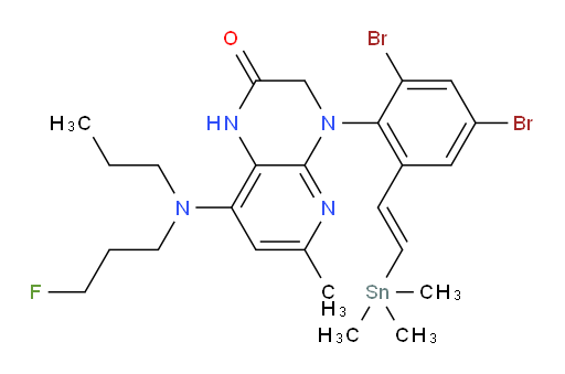 (E)-4-(2,4-dibromo-6-(2-(trimethylstannyl)vinyl)phenyl)-8-((3-fluoropropyl)(propyl)amino)-6-methyl-3,4-dihydropyrido[2,3-b]pyrazin-2(1H)-one