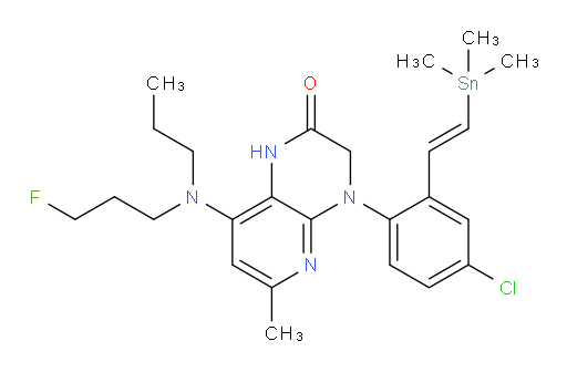 (E)-4-(4-chloro-2-(2-(trimethylstannyl)vinyl)phenyl)-8-((3-fluoropropyl)(propyl)amino)-6-methyl-3,4-dihydropyrido[2,3-b]pyrazin-2(1H)-one