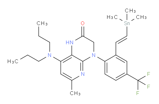 (E)-8-(dipropylamino)-6-methyl-4-(4-(trifluoromethyl)-2-(2-(trimethylstannyl)vinyl)phenyl)-3,4-dihydropyrido[2,3-b]pyrazin-2(1H)-one