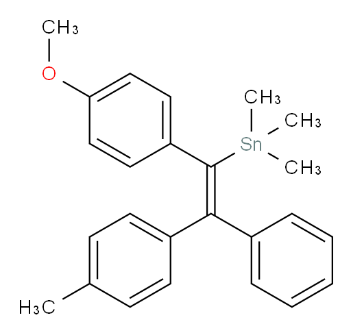 (E)-(1-(4-甲氧基苯基)-2-苯基-2-(对甲苯基)乙烯基)三甲基锡烷