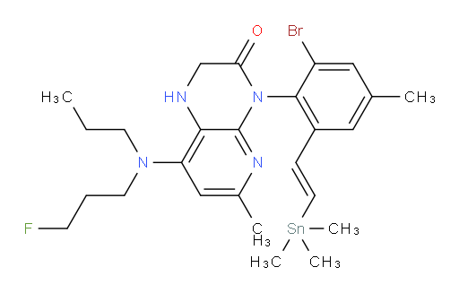 (E)-4-(2-bromo-4-methyl-6-(2-(trimethylstannyl)vinyl)phenyl)-8-((3-fluoropropyl)(propyl)amino)-6-methyl-1,2-dihydropyrido[2,3-b]pyrazin-3(4H)-one
