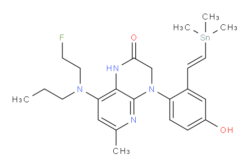 (E)-8-((2-fluoroethyl)(propyl)amino)-4-(4-hydroxy-2-(2-(trimethylstannyl)vinyl)phenyl)-6-methyl-3,4-dihydropyrido[2,3-b]pyrazin-2(1H)-one