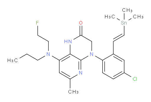 (E)-4-(4-chloro-2-(2-(trimethylstannyl)vinyl)phenyl)-8-((2-fluoroethyl)(propyl)amino)-6-methyl-3,4-dihydropyrido[2,3-b]pyrazin-2(1H)-one