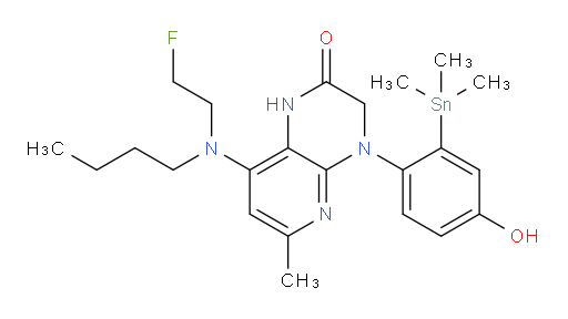 8-(butyl(2-fluoroethyl)amino)-4-(4-hydroxy-2-(trimethylstannyl)phenyl)-6-methyl-3,4-dihydropyrido[2,3-b]pyrazin-2(1H)-one