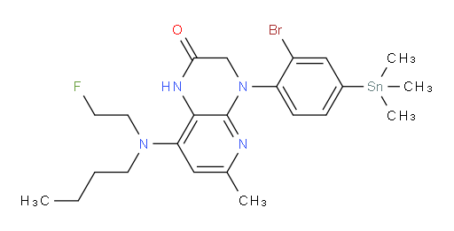 4-(2-bromo-4-(trimethylstannyl)phenyl)-8-(butyl(2-fluoroethyl)amino)-6-methyl-3,4-dihydropyrido[2,3-b]pyrazin-2(1H)-one