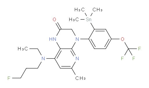 8-(ethyl(3-fluoropropyl)amino)-6-methyl-4-(4-(trifluoromethoxy)-2-(trimethylstannyl)phenyl)-3,4-dihydropyrido[2,3-b]pyrazin-2(1H)-one