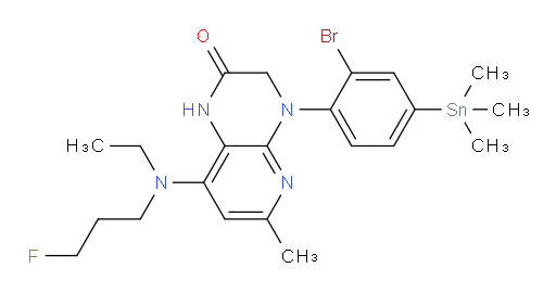 4-(2-bromo-4-(trimethylstannyl)phenyl)-8-(ethyl(3-fluoropropyl)amino)-6-methyl-3,4-dihydropyrido[2,3-b]pyrazin-2(1H)-one