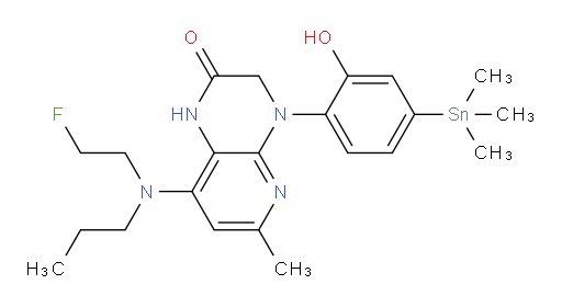 8-((2-fluoroethyl)(propyl)amino)-4-(2-hydroxy-4-(trimethylstannyl)phenyl)-6-methyl-3,4-dihydropyrido[2,3-b]pyrazin-2(1H)-one