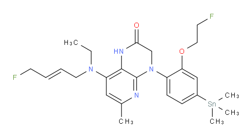 (E)-8-(ethyl(4-fluorobut-2-en-1-yl)amino)-4-(2-(2-fluoroethoxy)-4-(trimethylstannyl)phenyl)-6-methyl-3,4-dihydropyrido[2,3-b]pyrazin-2(1H)-one