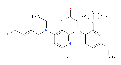 (E)-8-(ethyl(4-fluorobut-2-en-1-yl)amino)-4-(4-methoxy-2-(trimethylstannyl)phenyl)-6-methyl-3,4-dihydropyrido[2,3-b]pyrazin-2(1H)-one