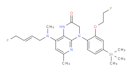(E)-8-((4-fluorobut-2-en-1-yl)(methyl)amino)-4-(2-(2-fluoroethoxy)-4-(trimethylstannyl)phenyl)-6-methyl-3,4-dihydropyrido[2,3-b]pyrazin-2(1H)-one