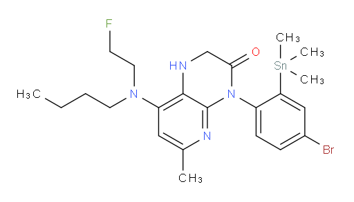 4-(4-bromo-2-(trimethylstannyl)phenyl)-8-(butyl(2-fluoroethyl)amino)-6-methyl-1,2-dihydropyrido[2,3-b]pyrazin-3(4H)-one