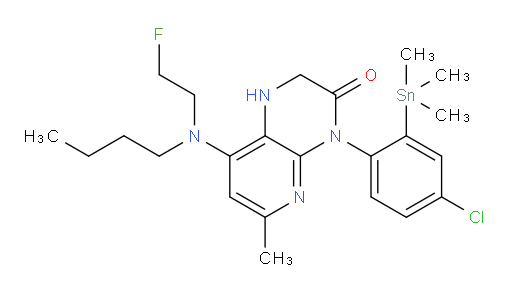 8-(butyl(2-fluoroethyl)amino)-4-(4-chloro-2-(trimethylstannyl)phenyl)-6-methyl-1,2-dihydropyrido[2,3-b]pyrazin-3(4H)-one