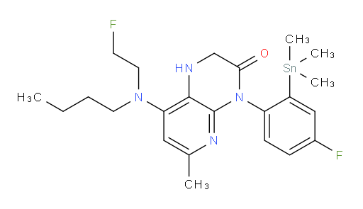8-(butyl(2-fluoroethyl)amino)-4-(4-fluoro-2-(trimethylstannyl)phenyl)-6-methyl-1,2-dihydropyrido[2,3-b]pyrazin-3(4H)-one