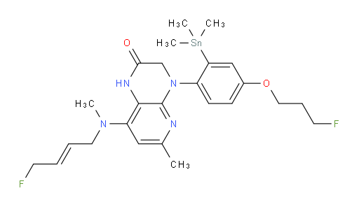 (E)-8-((4-fluorobut-2-en-1-yl)(methyl)amino)-4-(4-(3-fluoropropoxy)-2-(trimethylstannyl)phenyl)-6-methyl-3,4-dihydropyrido[2,3-b]pyrazin-2(1H)-one
