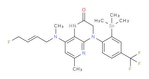 (E)-8-((4-fluorobut-2-en-1-yl)(methyl)amino)-6-methyl-4-(4-(trifluoromethyl)-2-(trimethylstannyl)phenyl)-3,4-dihydropyrido[2,3-b]pyrazin-2(1H)-one