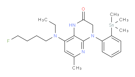 8-(ethyl(4-fluorobutyl)amino)-6-methyl-4-(2-(trimethylstannyl)phenyl)-3,4-dihydropyrido[2,3-b]pyrazin-2(1H)-one