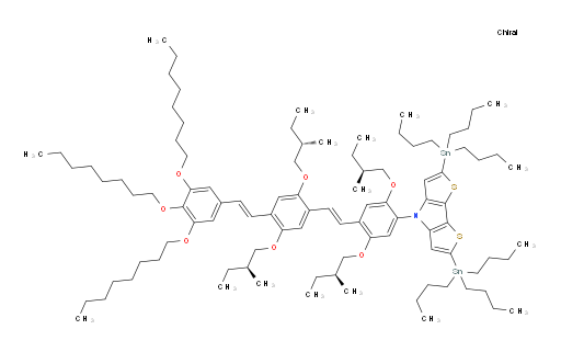 4-(4-((E)-2,5-双((S)-2-甲基丁氧基)-4-((E)-3,4,5-三(辛氧基)苯乙烯基)苯乙烯基)-2,5-双((S)-2-甲基丁氧基)苯基)-2,6-双(三丁基锡基)-4H-二噻吩并[3,2-b:2',3'-d]吡咯