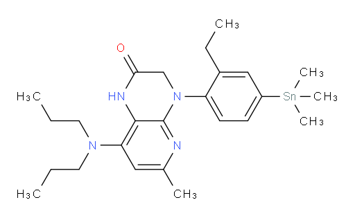 8-(dipropylamino)-4-(2-ethyl-4-(trimethylstannyl)phenyl)-6-methyl-3,4-dihydropyrido[2,3-b]pyrazin-2(1H)-one
