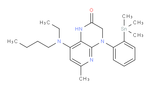 8-(butyl(ethyl)amino)-6-methyl-4-(2-(trimethylstannyl)phenyl)-3,4-dihydropyrido[2,3-b]pyrazin-2(1H)-one