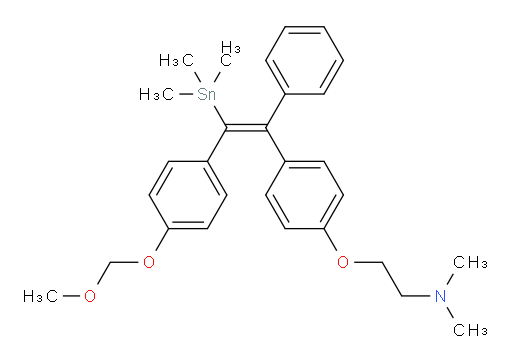 (E)-2-(4-(2-(4-(methoxymethoxy)phenyl)-1-phenyl-2-(trimethylstannyl)vinyl)phenoxy)-N,N-dimethylethanamine