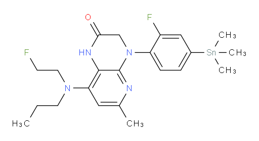 4-(2-fluoro-4-(trimethylstannyl)phenyl)-8-((2-fluoroethyl)(propyl)amino)-6-methyl-3,4-dihydropyrido[2,3-b]pyrazin-2(1H)-one