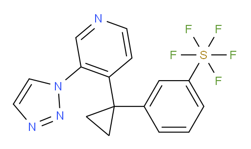 3-(1-(3-(1H-1,2,3-triazol-1-yl)pyridin-4-yl)cyclopropyl)(pentafluoromercapto)benzene